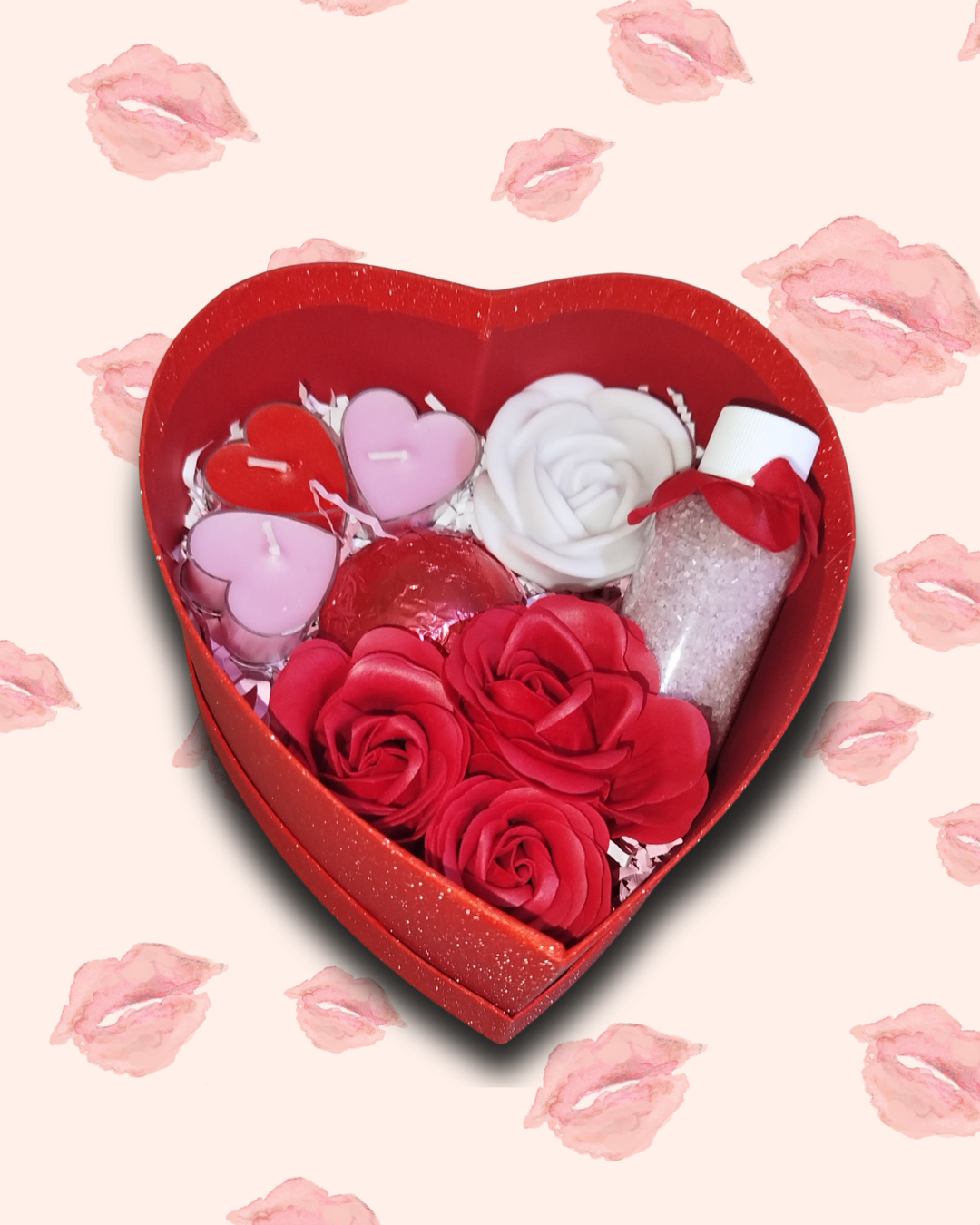 Red Sparkly Heart shaped Box