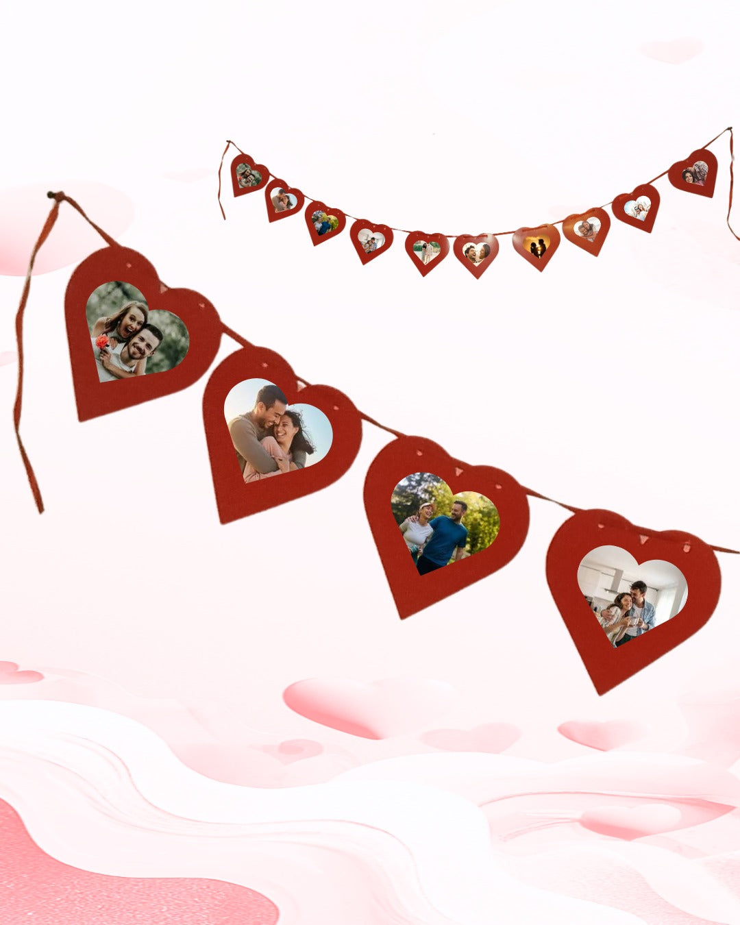 Personalised Valentine's heart banner bunting