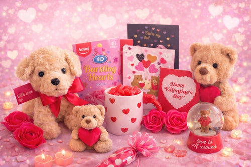 Red furry Heart shaped Box